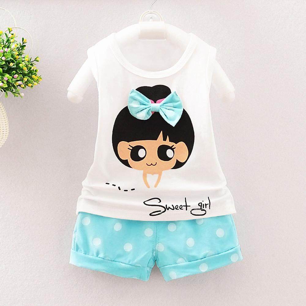 Toddler Infant Baby Girls Striped T shirt Tops+Pants Set Casual Outfits Clothes