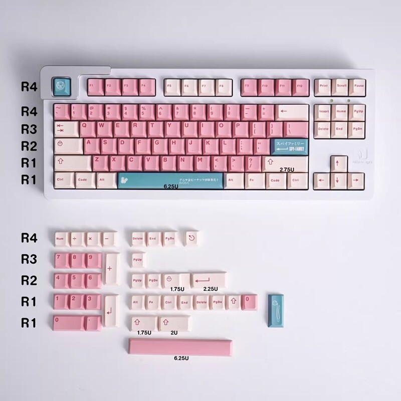 【Keycap only】Pinkl Anya Keycap 125 Phím Cherry Profile ABS đúp Shot Keycap cho công tắc Cherry MX Bàn Phím Cơ RK61/Anne Pro 2/gk61
