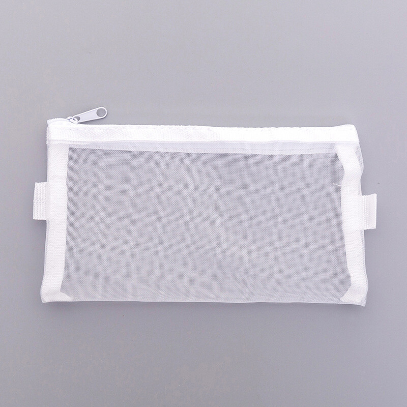 Pen Bag Storage Bag Transparent Mesh Portable Pen Bag Large Capacity Stationery Bag