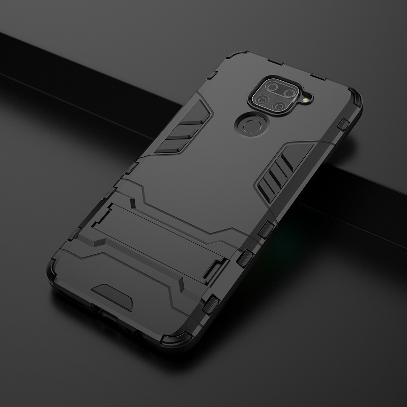 YUNYEE For Redmi Note 9 Pro Max Redmi Note 9S Redmi Note 8 Pro Redmi Note 7 Pro Redmi Note 6 Pro Redmi Note 5 Pro Redmi Note 5A Redmi Note 4 Pro Redmi Note 4X Case, Luxury Iron Man Stand Cover Hard Armor and Soft Silicone TPU Frame Phone Casing