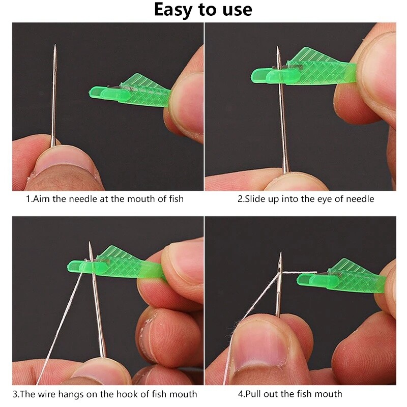 20pcs cá nhỏ kim nhựa threader Dụng cụ thủ công bằng da chủ đề nhanh chóng hướng dẫn Báo Chí Vải may mặc máy loại cho gia đình nghệ thuật