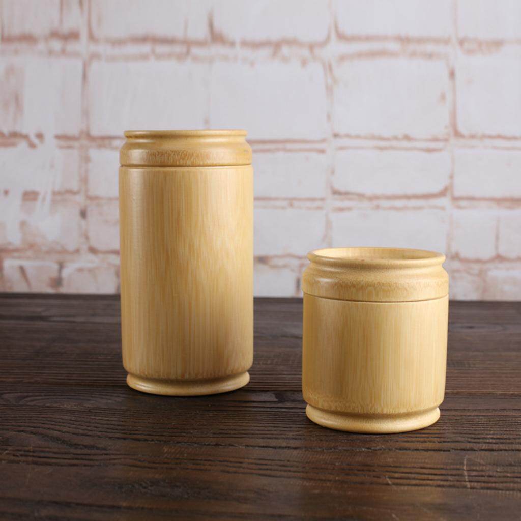 Blesiya Handmade Tea Box Bamboo Storage Box Tea Canister Lid Kitchen Storage Jars