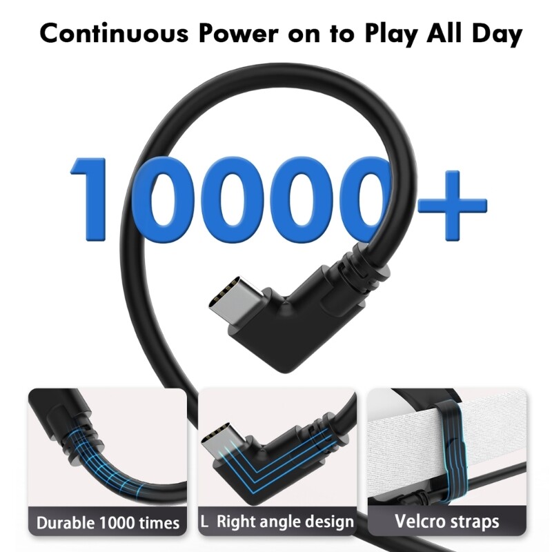 Cáp Dây Truyền Dữ Liệu Tốc Độ Cao Cho Tai Nghe Quest 2/PICO4/Neo3/ Quest Pro VR Cáp Type C Sạc Góc Phải