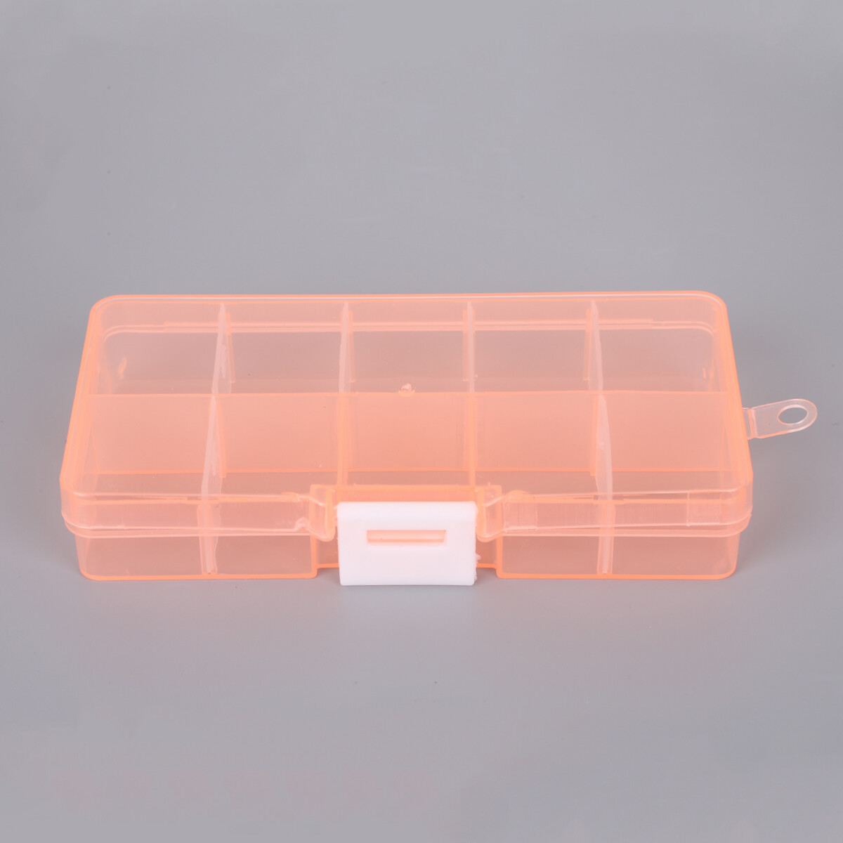 10 Slots Adjustable Transparent Rectangle Jewelry Storage Box Ring Earring Beads Portable Plastic Organizer Case Storage