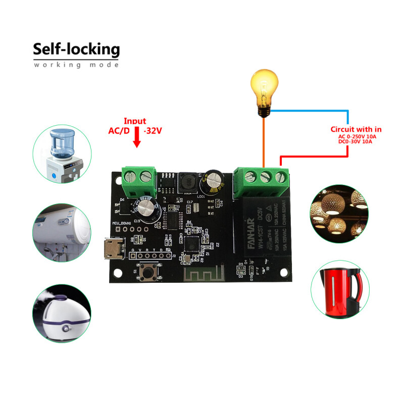 Athest Aubess Rơ Le WiFi Tuya Mô Đun Công Tắc Thông Minh 12V Điều Khiển Từ Xa Ứng Dụng Smart Life Hẹn Giờ Tự Làm Inching Tự Khóa Làm Việc Với Alexa Home