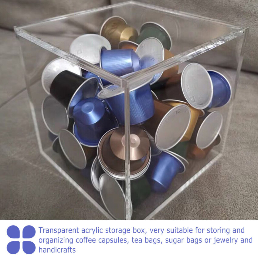 Coffee Capsule Holder Tea Bag Sorting Bag Transparent Acrylic Coffee Capsule Storage Box Suitable For Nespresso Capsules