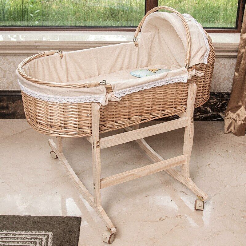 wooden baby rocker