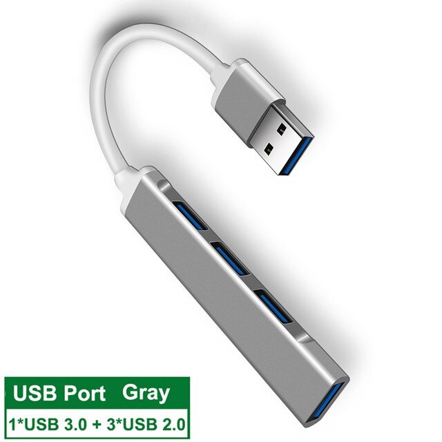 Usb hub multiple type c hub converter usb splitter 4 ports hight speed usb 3.0 hub otg printer for laptop pc charge data transfer metal cable extender
