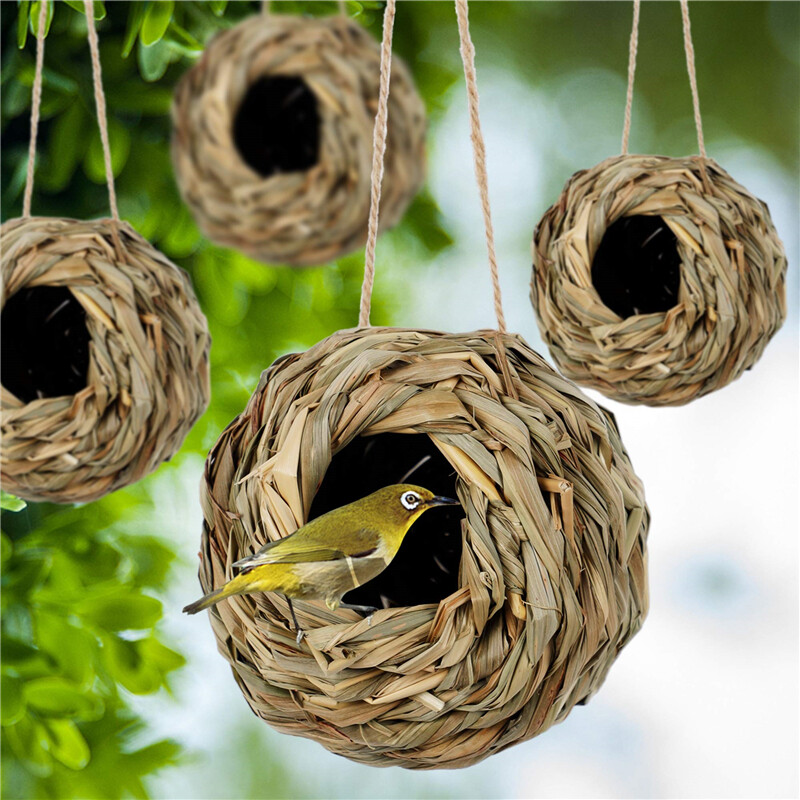 Spherical Round Mouth Bird Nest Bird Cage Bird Nest Outdoor Garden Courtyard Simulation Decorations Agricultural Pendant