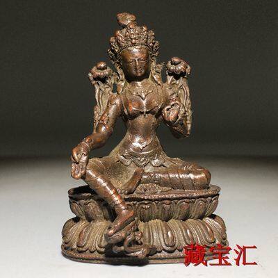Collect and buy old things in the countryside. Ancient Tibetan Buddhism, Green Tara, bronze ornaments, peace Buddha statues, old copper coins, old goods