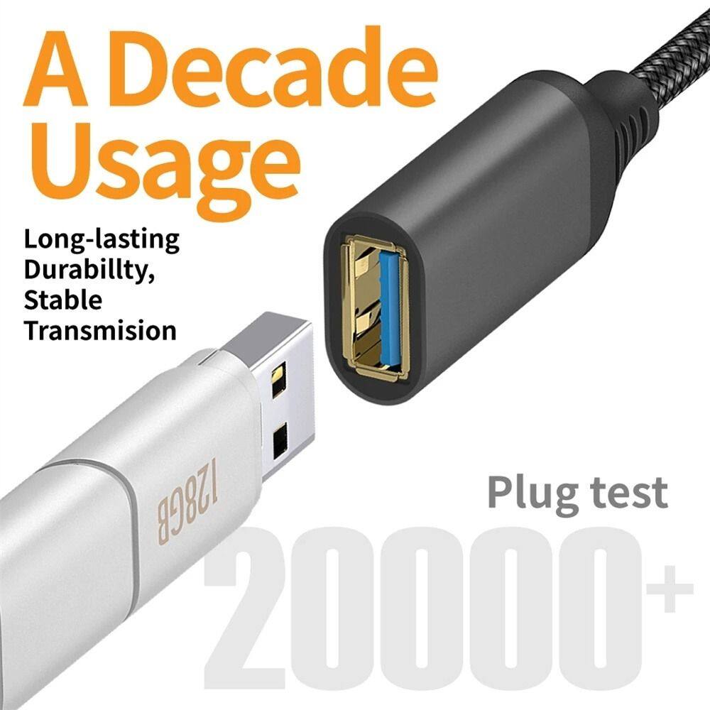YAOQIKAN Portable Type A USB Cable Extension Printer Extension Cable For Computer Camera USB Cable Extens High-Speed Transmission USB3.0 Cable USB Male To Female Cable Data Cable
