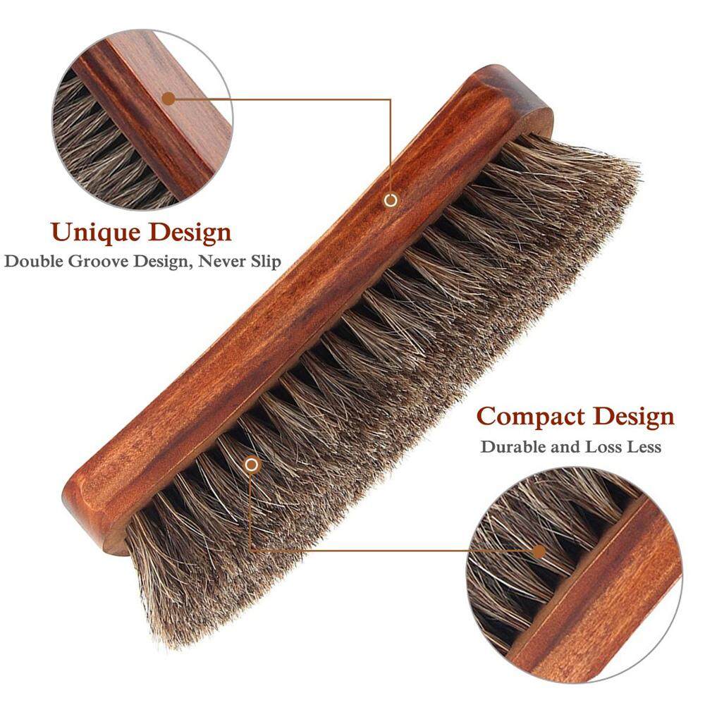 Durable Soft Horsehair Shoe Shine Brushes Polish Dauber Boots For Shoes Care