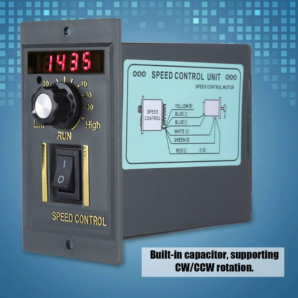 AC 220V 50Hz 15-400W Digital Adjustable Stepless Motor Motor Speed Controller Speed Controller 0-1450rpm