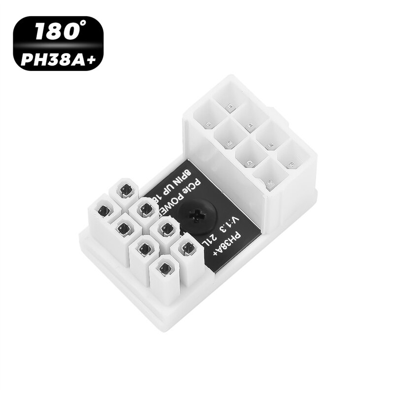 Desktop Computer Accessories Power Supply Connector 180 Degree Angled Turning Connectors Fireproof Plastic DIY for Graphics Card 8PIN Video Card Power Adapter