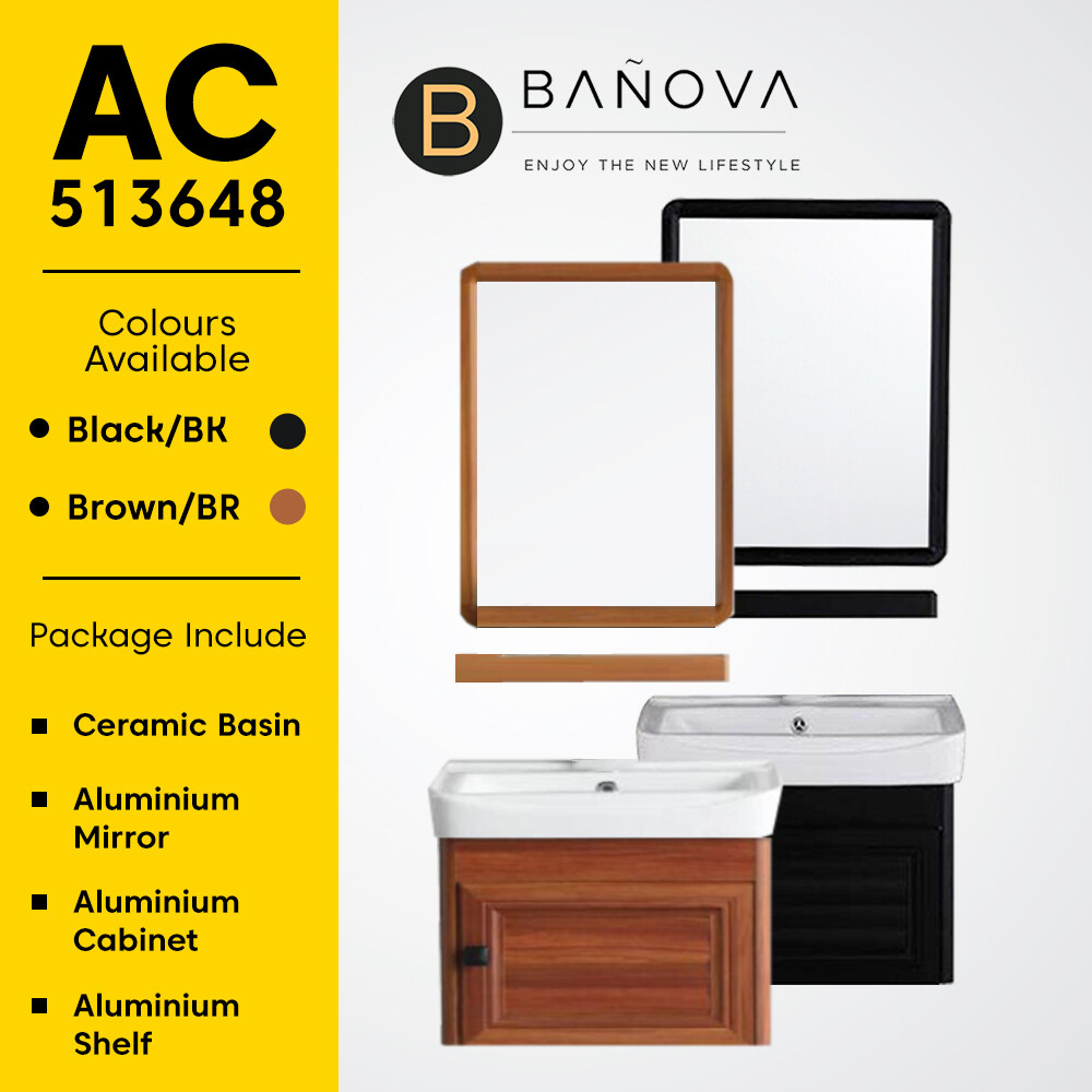 BANO ALUMINIUM BATHROOM BASIN AC513648BLACK & BROWN SET) Lazada