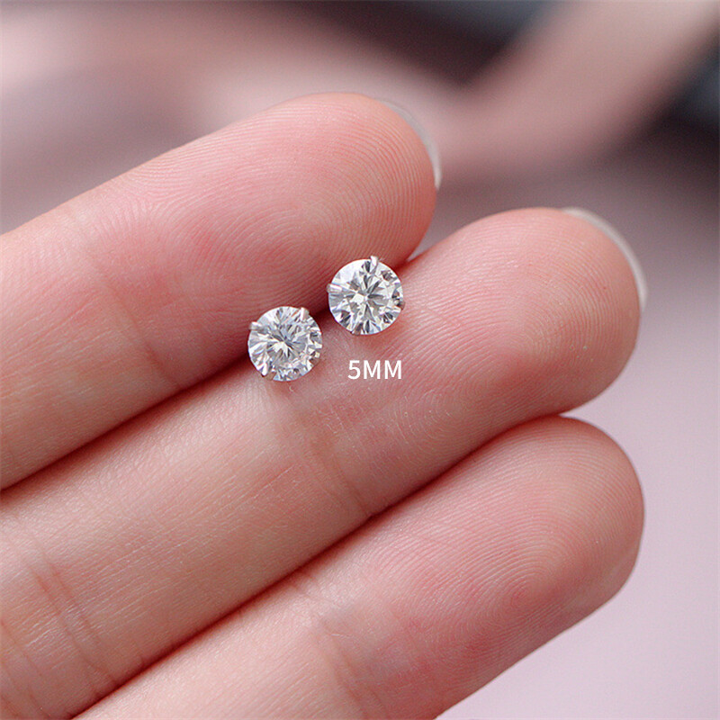 Khuyên Tai Kim Bạc Khuyên Tai Kim Cương Giả Cơ Bản Khuyên Tai Thời Trang Đa Năng Đơn Giản Không Gây Dị Ứng