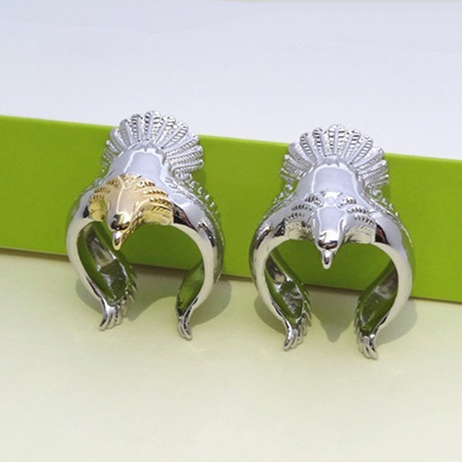 Dressy Code Ring Vintage Eagle Shape Silver Plated Men Fashion Ring