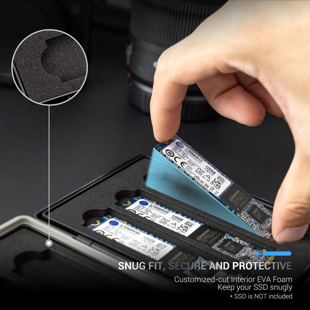 JJC Hộp Đựng SSD M.2 NVME 2280 Tiện Dụng, Hộp Đựng Thẻ Nhớ Hộp Dự Trữ Ổ Cứng Thể Rắn Cho M.2 NVME 2280 Ổ Cứng Thể Rắn