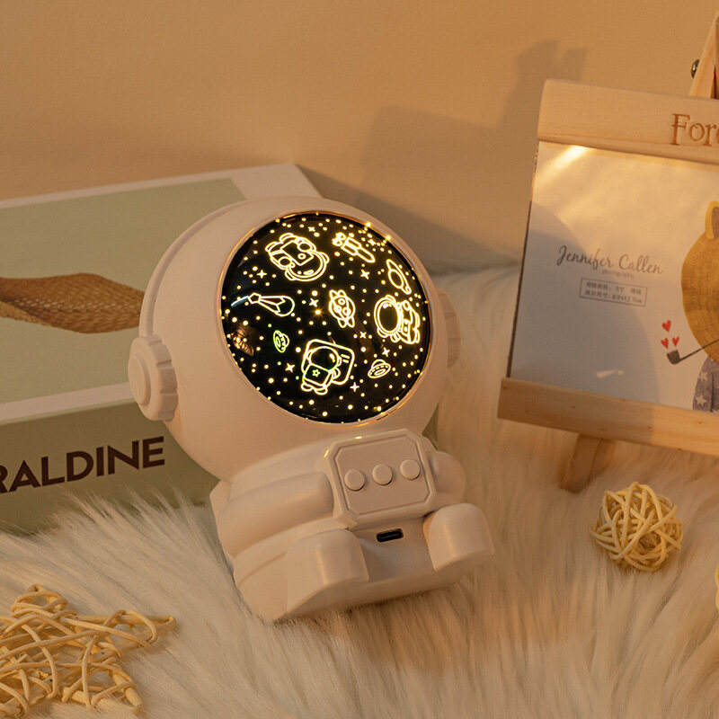 decorative light, creative bedroom mood light, astronaut projector, night light, glowing toy gift for children