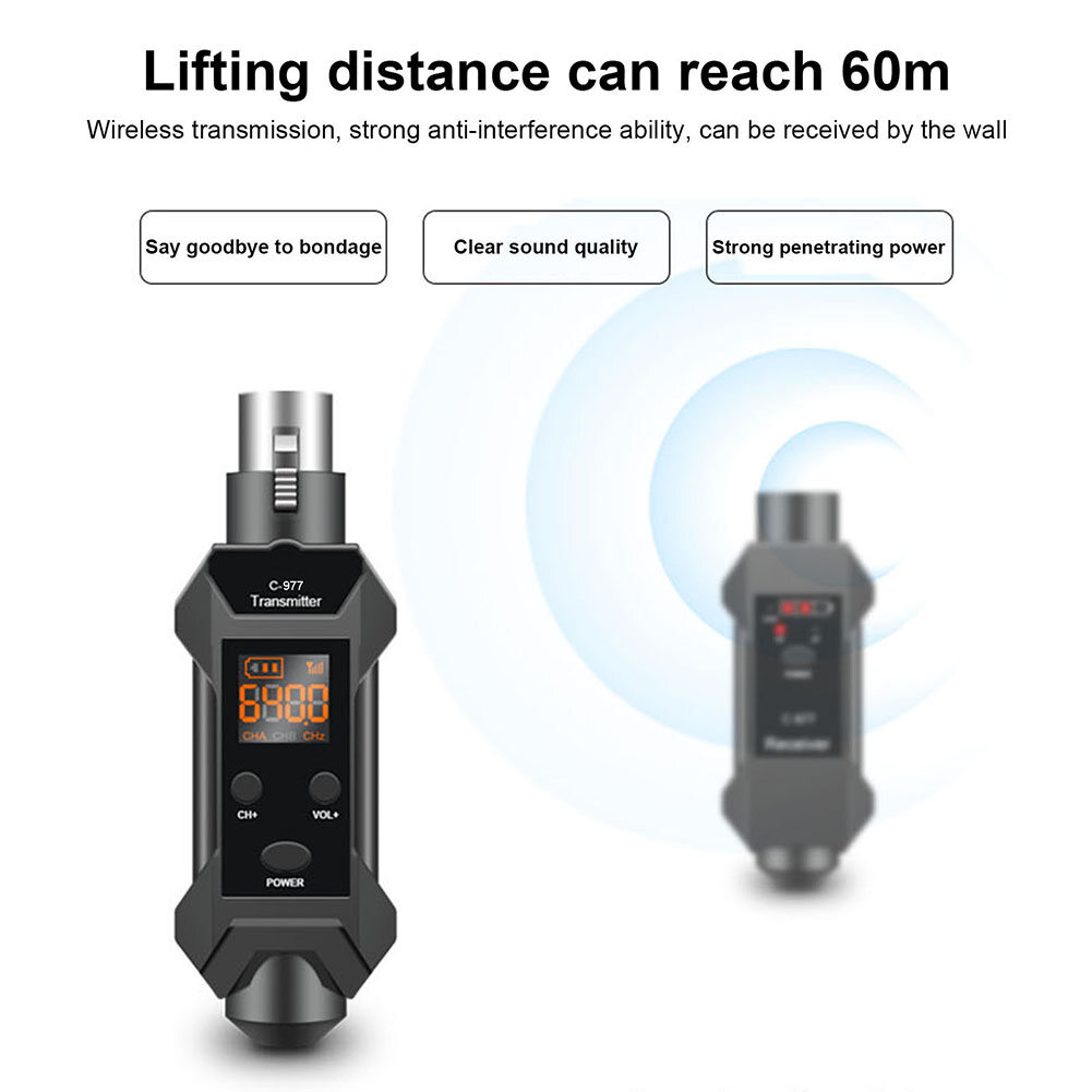 Dynamic Microphone Converter Wireless System Xlr Transmitter Receiver 6.5 Adapter For Dynamic Mic (in stock)