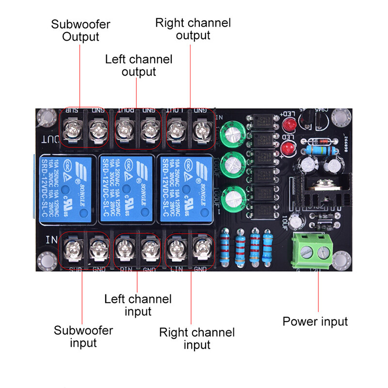 NEW ARRIVAL 300W Digital Amplifier Speaker Protection Board 2.1 Channel Relay Speaker Module
