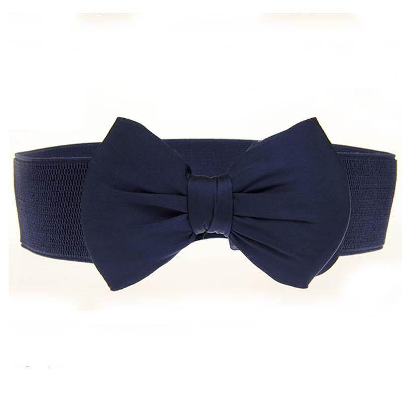Summer Big Bow Waistband Elastic Wide Dress Stretch Belts for Women Girls Cinch Belt