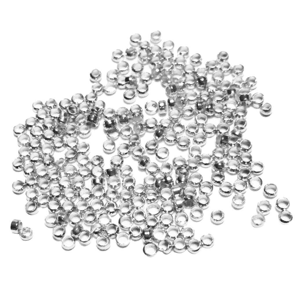 Pack of 1000 Tiny Metal Crimp Spacer Stopper Beads 2mm for Jewelry Making Silver