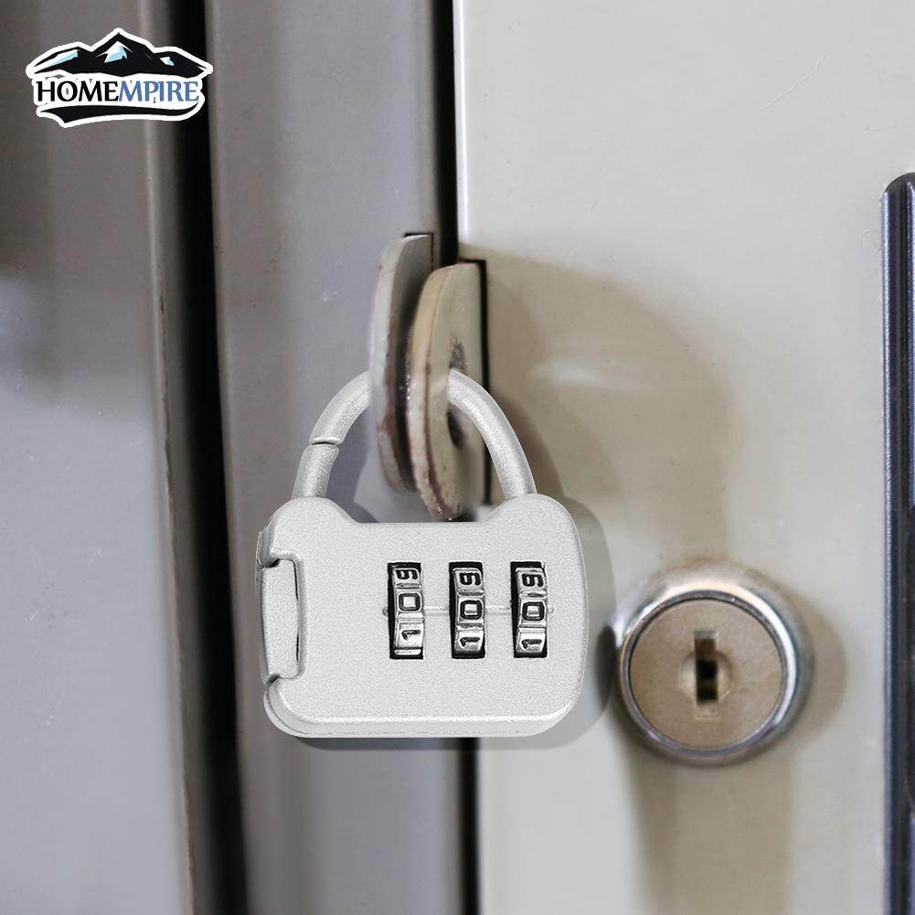 Homempire Zinc Alloy 3 Digit Code Combination Password Lock Portable Travel Mini Carrying Luggage Case Backpack Lock Padlock