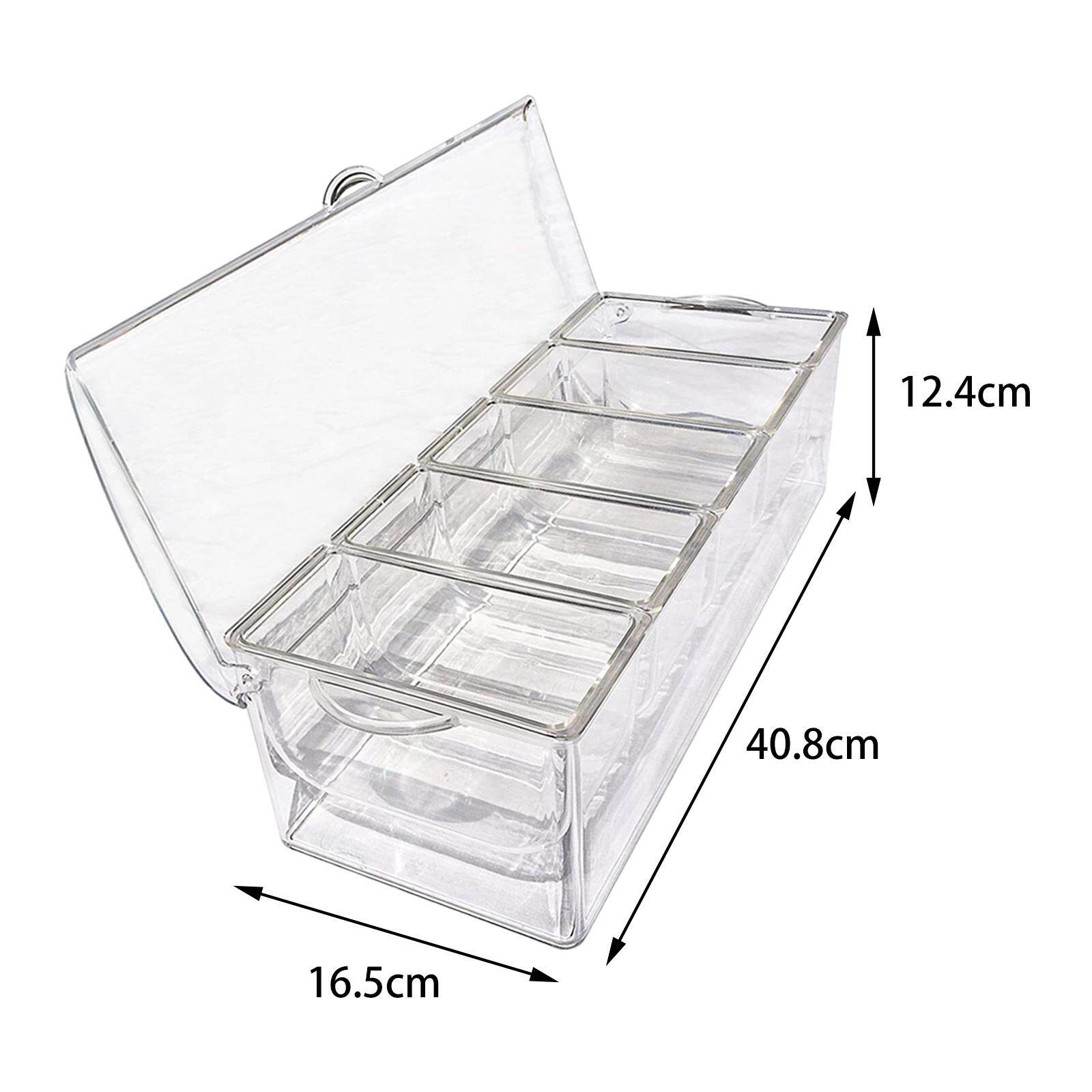Wander Cloudly Chilled Serving Tray Acrylic Appetizer Serving Tray Serving Platter Dish Container Kitchen Clear Chilled Condiment Server for Shrimp Fruits