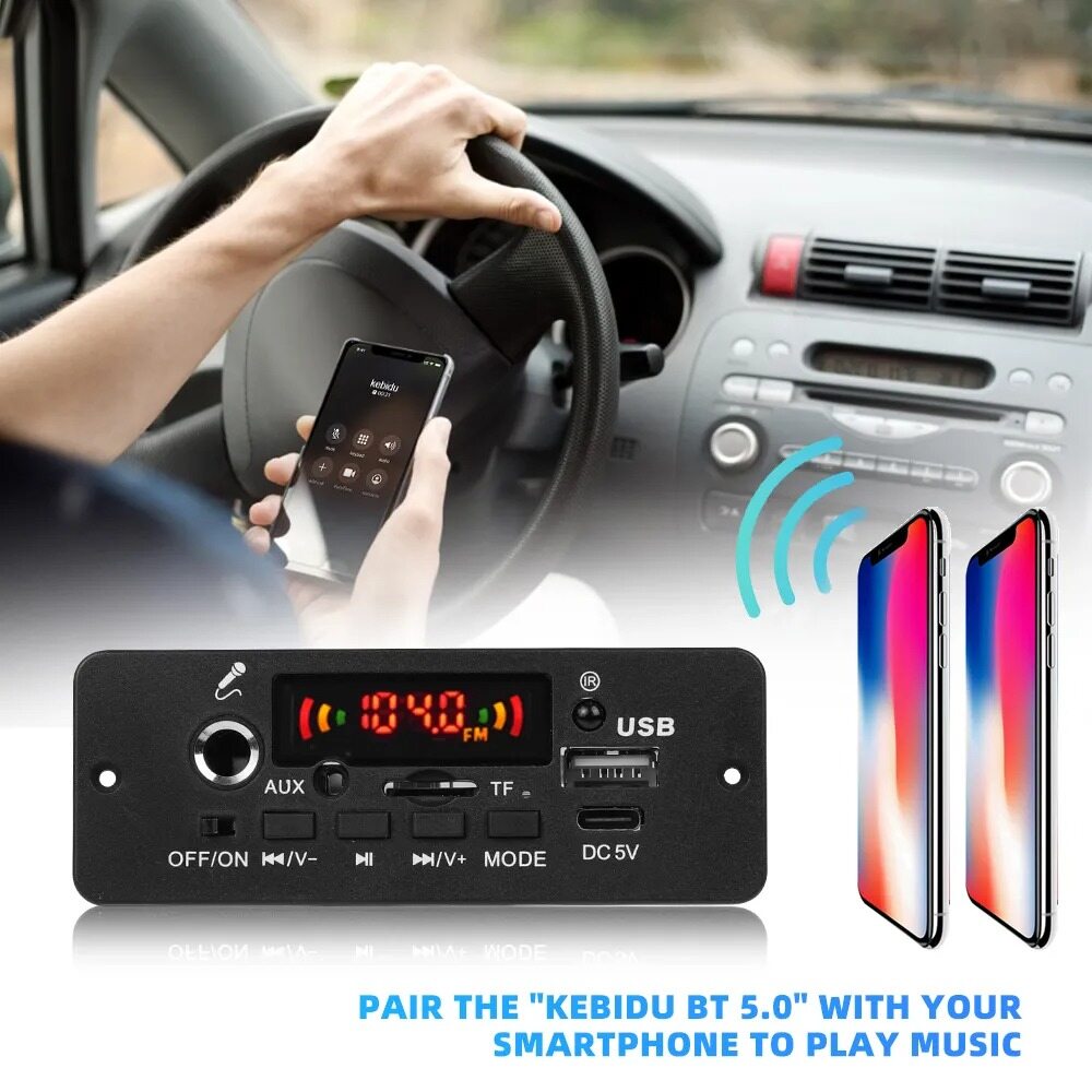 KEBIDU 10W trong nhà tự làm bộ khuếch đại kỹ thuật số bảng mạch Giải Mã MP3 5V công suất âm thanh Bluetooth FM USB Xe Hơi Máy nghe nhạc MP3 cho âm nhạc Loa siêu trầm Loa