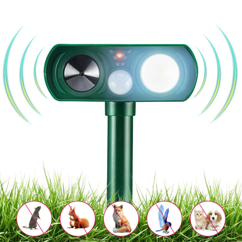 Ultrasonic Solar Animal Repeller Cat Deterrent Fox Repellent with ...