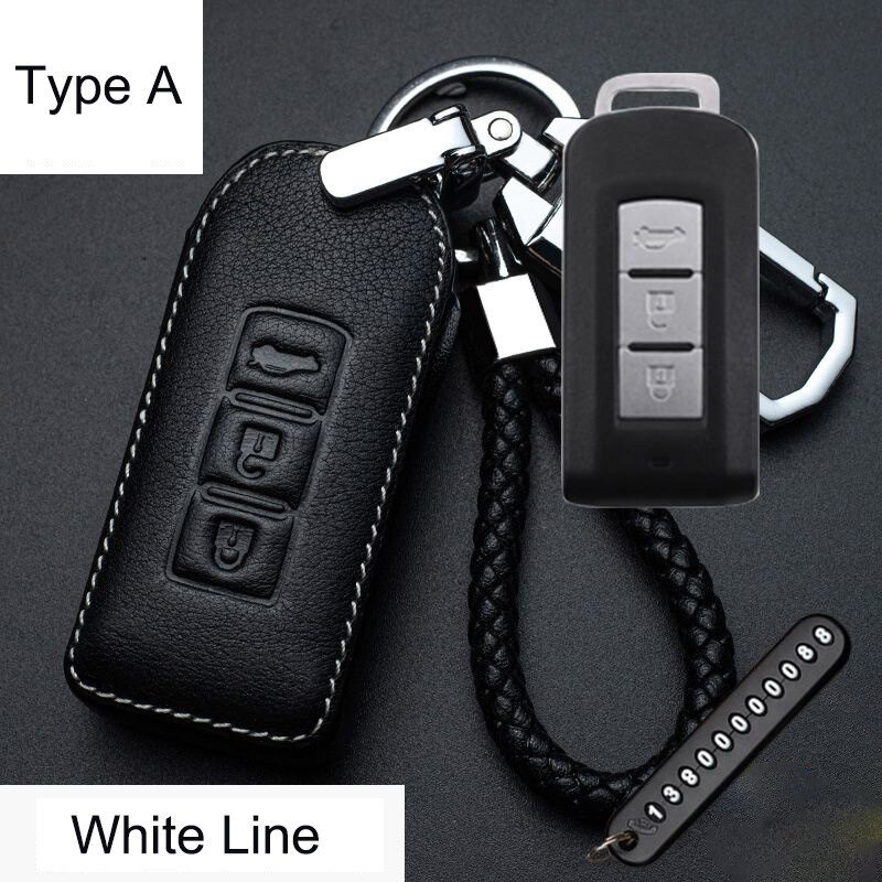 【Zerui】Mitsubishi Car Key cover key Holder Leather Remote Fob Case ready stock