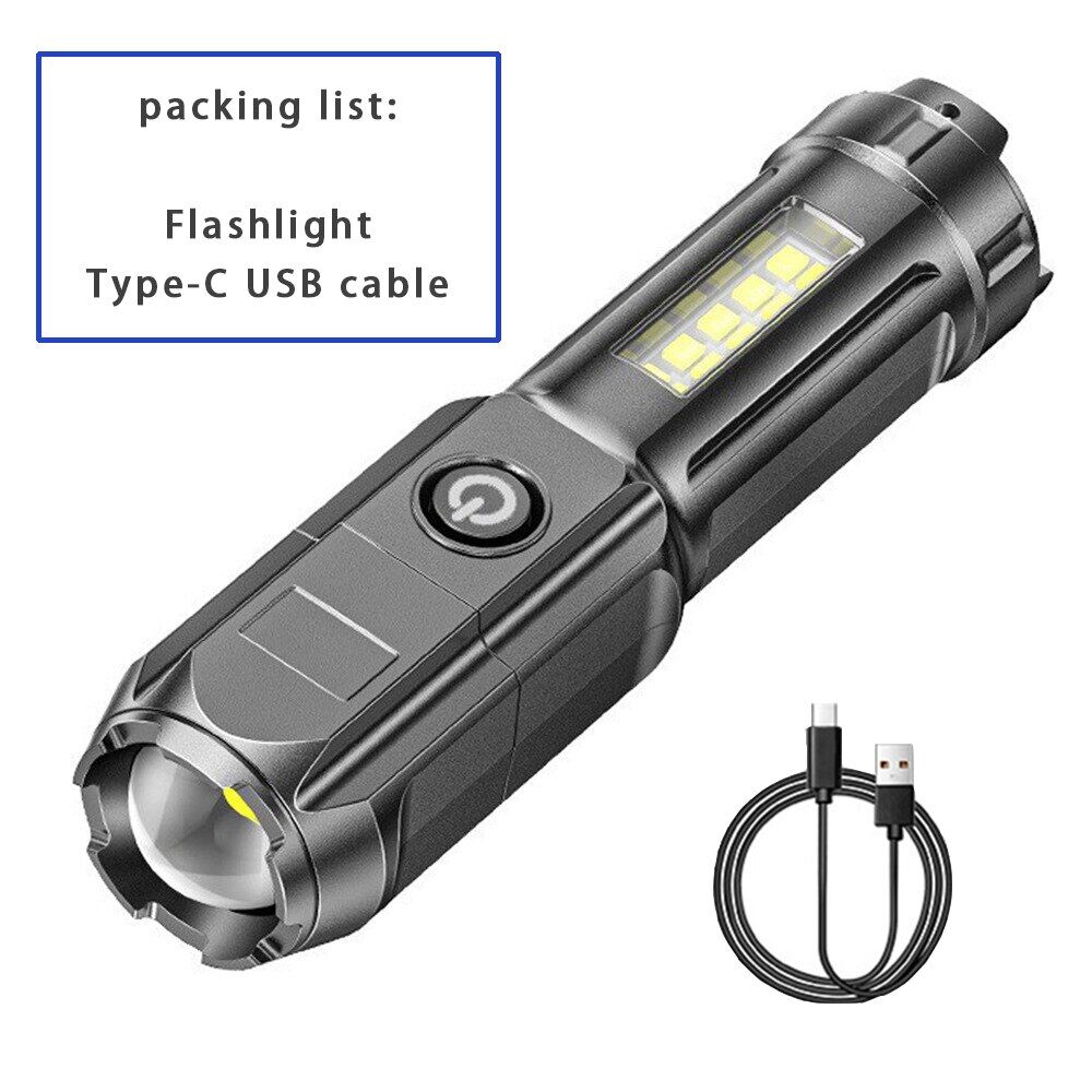 Đèn pin mini Có Thể Sạc Lại đèn pin thu phóng được Không Thấm Nước Đèn Pin Mạnh Mẽ đèn cảm ứng 100000 Lumens Đèn Pin Siêu đèn pin sáng chịu lực cao đèn cảm ứng đèn pin led Mạnh Mẽ đèn bên đèn làm việc Chiến Thuật đèn flash Cắm Trại Đèn