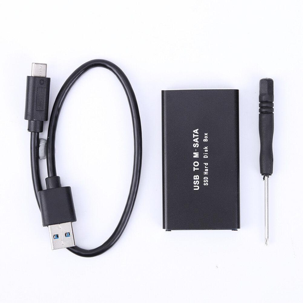 Mobile HDD Case mSATA to Type-C 3.1 Adapter Hard Drive Enclosure SSD Disk Box for Notebook