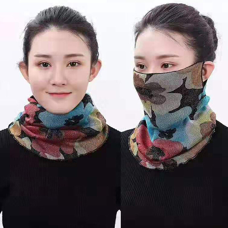 Qney 1 ชิ้น windproof ครีมกันแดดผ้าไหมขี่จักรยานห้อยหูคอใบหน้าผ้าพันคอ headwears