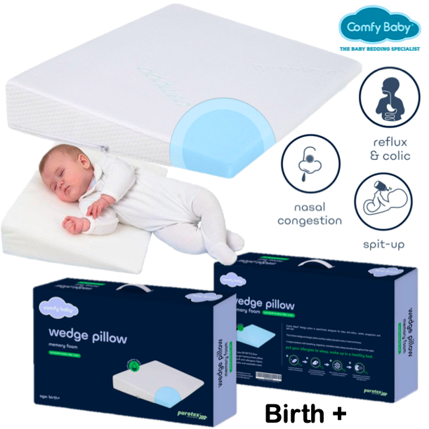 Comfy Baby Cooling Purotex Wedge Pillow Newborn Memory Foam Pillow