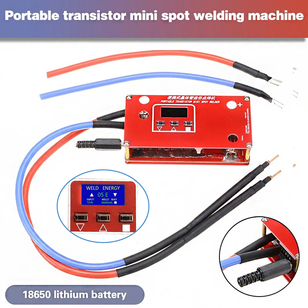 Agoal Portable DIY Mini Spot Welder Machine with LCD Display Automatic Touch Welding Mode for 18650 Battery 12V Car Battery