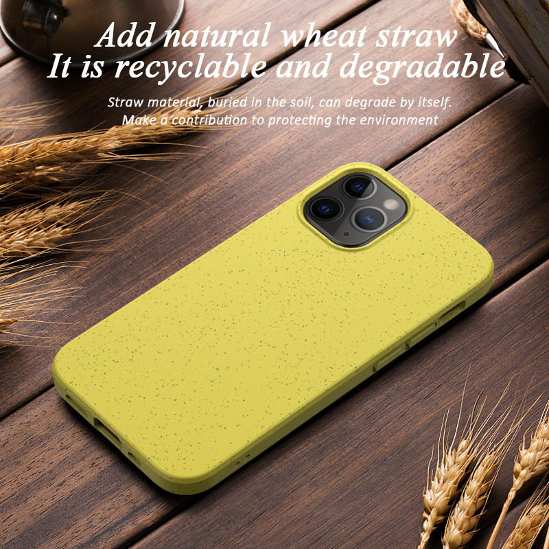 Crashstar Thân Thiện Với Môi Trường Silicone Thêm rơm lúa mì Mềm vỏ điện thoại Cho iPhone 16 15 14 Pro Max Cộng Với 13 12 11 Pro Max Mini XS Max XR X 8 7 Plus + SE 2020 điện thoại chống sốc Bìa Phân Hủy Sinh Học Điện Thoại Caing Hot Bán