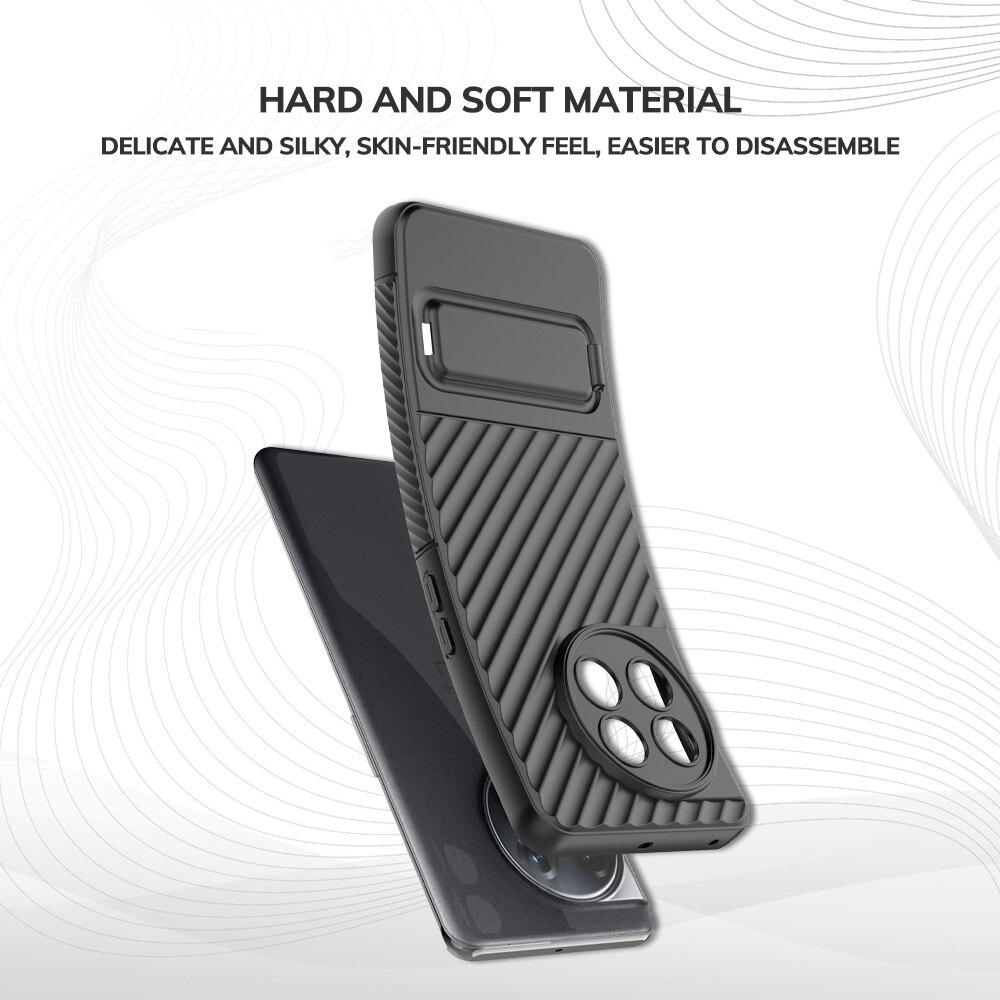 Shockproof Soft Case for OnePlus 11 5G BIBERCAS Full Protection Back Cover Wave Casing with Kickstand