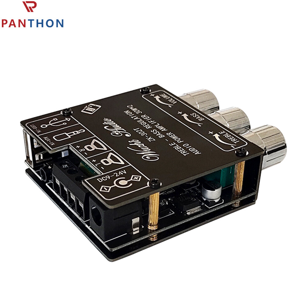 Panthon zk-302t bl digital power amplifier board module 2.0 stereo dual channel 30w+30w with high and low tone