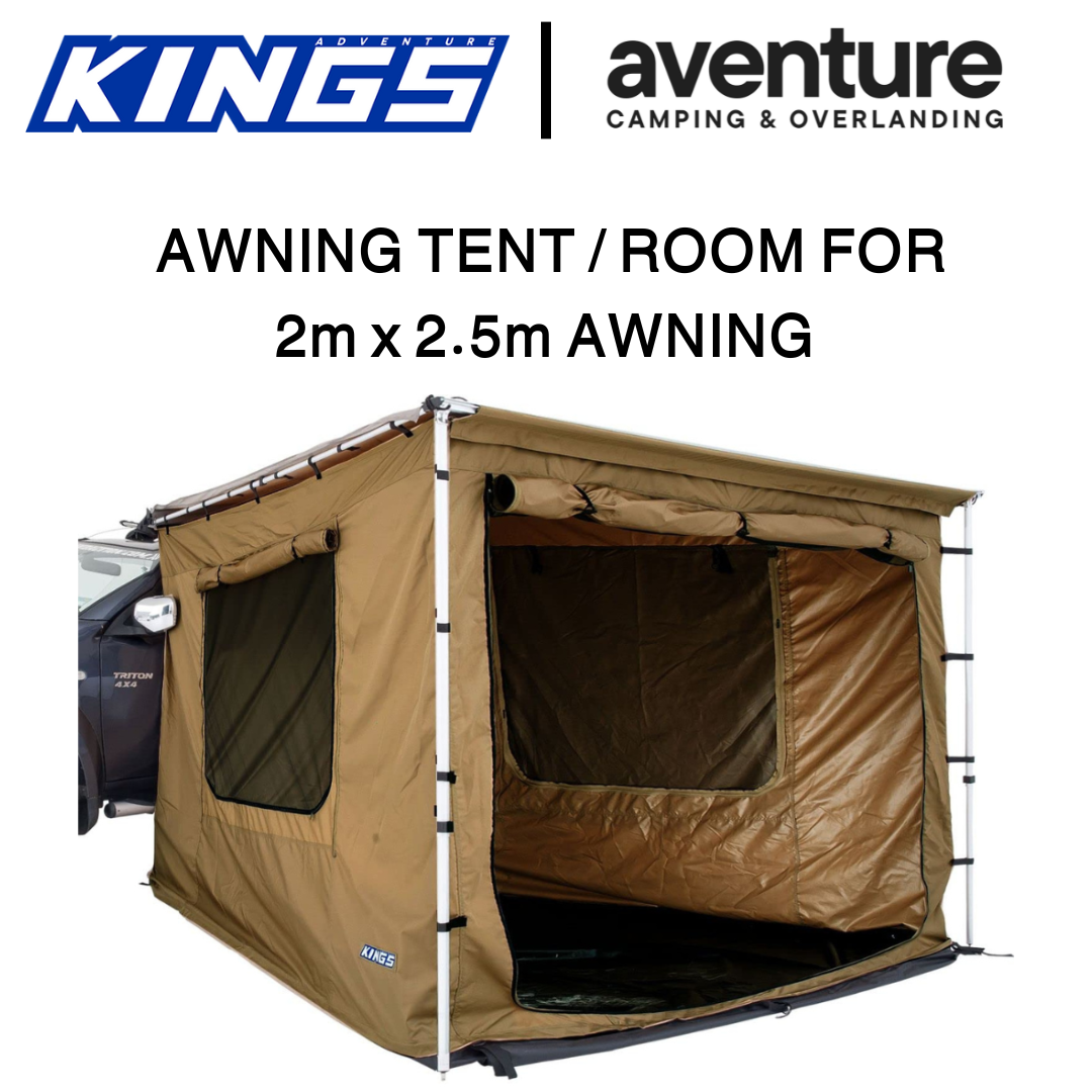 READY STOCK Adventure Kings Awning Tent Room 2m x 2.5m to suit Side Awning for Car 4WD. Waterproof Enclosed Floor Roof. Heavy Duty Material Lazada