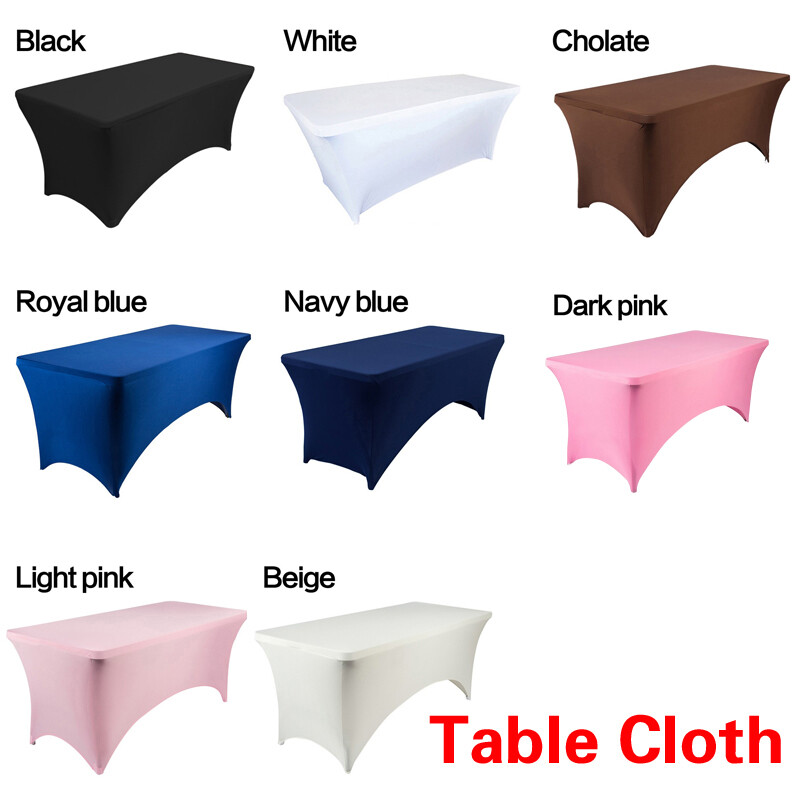 Jhj0  1PC  4\6 FT Rectangular Elastic Spandex Tablecloth Table Cover Hotel Decor Stretch Wedding Dining Decor for Elegant Party
