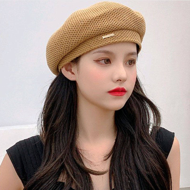 Spring And Summer Thin Beret Retro Women's Summer Hats 2021 Solid Color