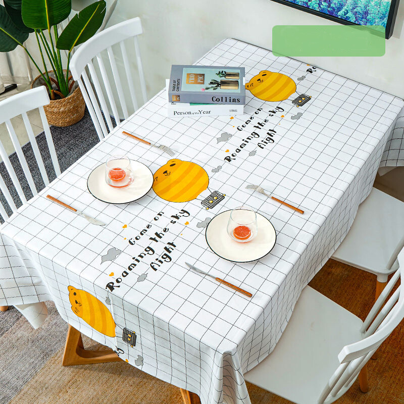 Lovehome Tablecloth for 2 4 6 8Seater Rectangular PVC Dining Table Cloth Waterproof Oilproof Table Cover