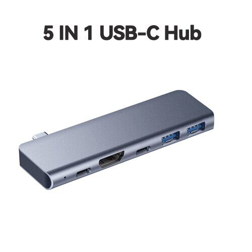 Tebe 7 in 1 type-c hub for macbook usb -c to 4k hdmi-compatible usb 3.0 sd/tf pd fast charging splitter usb c docking station