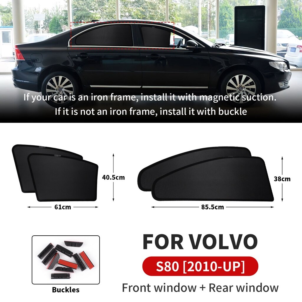 Cx car window sunshade for volvo xc40 s40 s60 s80 s90 v40 window curtains sun protection anti-mosquito car refit