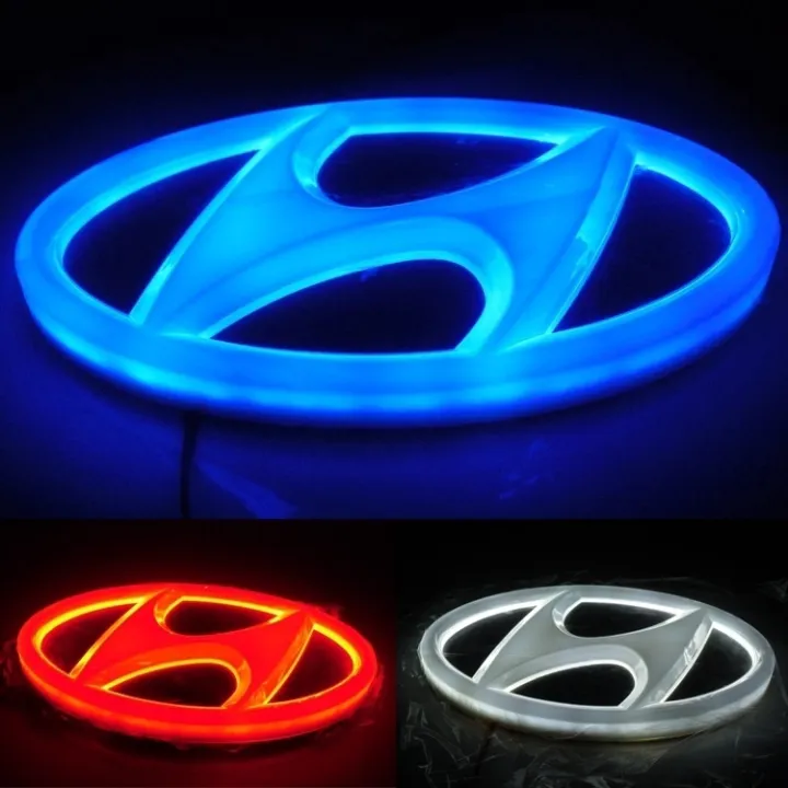 2021 New High Quality Upgrade 4d Car Tail Logo Led Light Badge Lamp Emblem Sticker Car Decoration Led Hyundai Logo Light Lazada Singapore