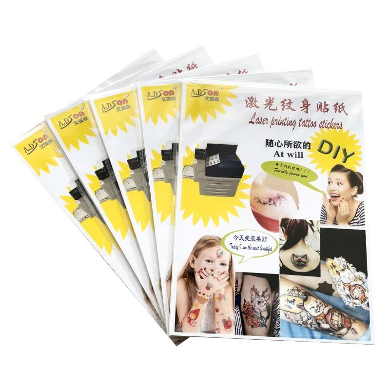 DIY Tattoo Supplies Laser Inkjet Printers A4 Water Transfer Printing Paper For Temporary Tatoo Printable Water Decals For Skin