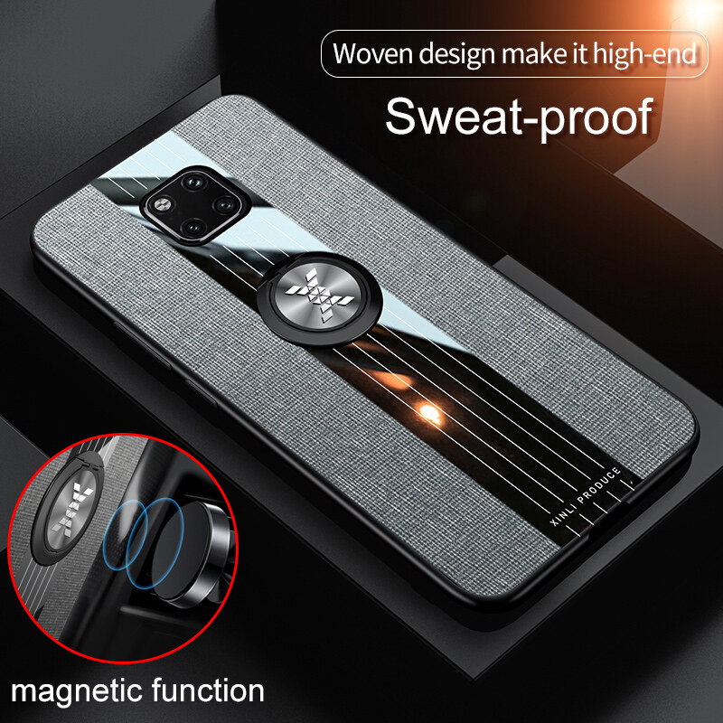 Xicci for huawei mate 20/mate 20 pro/mate 20x case luxury fabric cover noble shockproof hard housing for huawei mate 20/mate 20 pro/mate 20x phone case with metal ring holder
