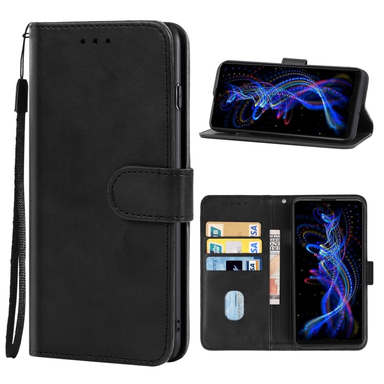 Leather phone case for sharp aquos r5g/sh-51a